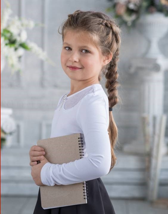 Блузка школьная «Габби» трикотажная белая