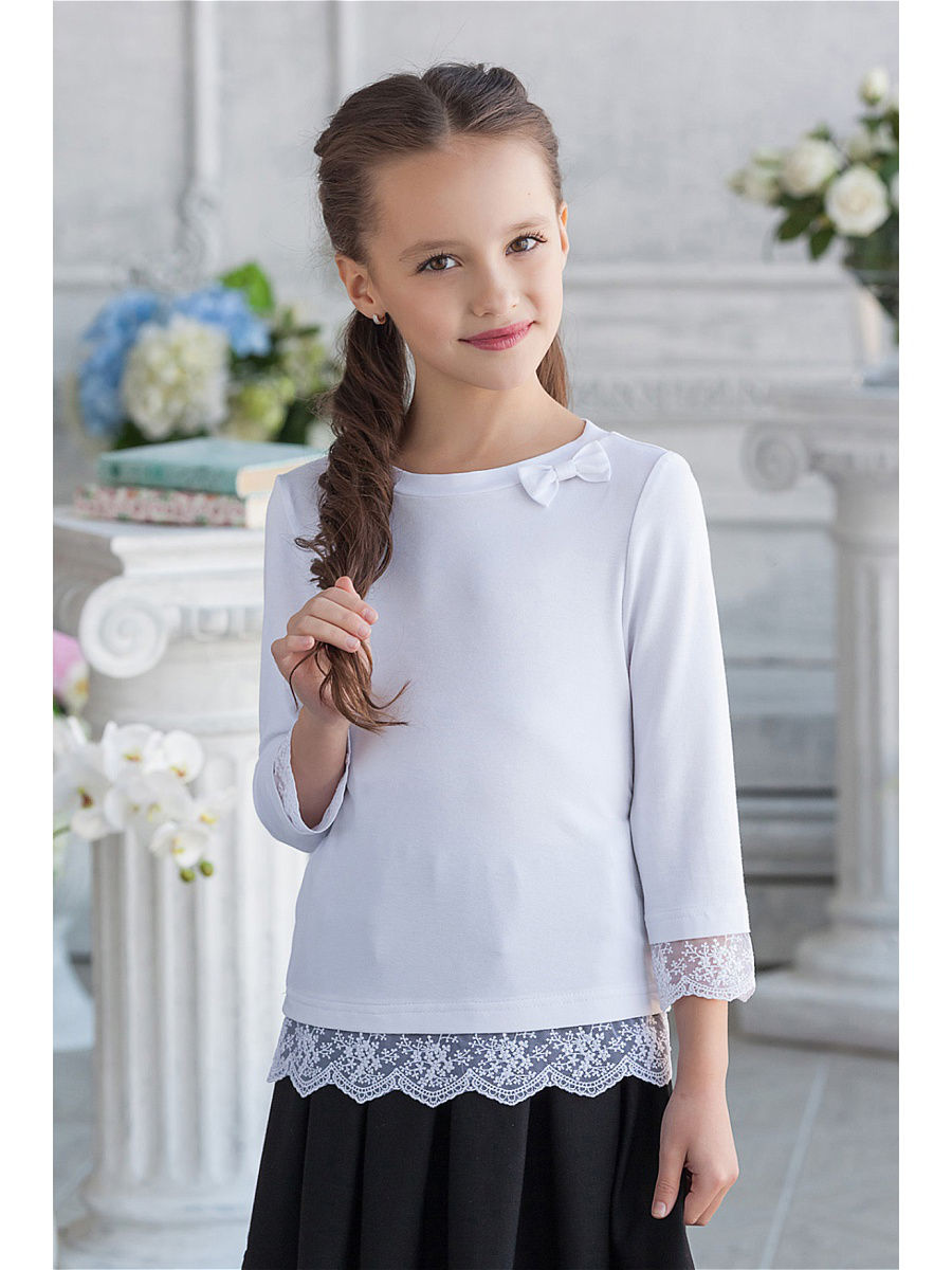 Блузка школьная «Вива» трикотажная белая