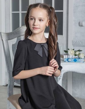 Платье школьное “Августина” трикотажное чёрное