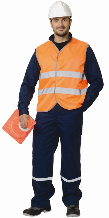 Жилет светоотражающий сигнальный оранжевый облегчённый