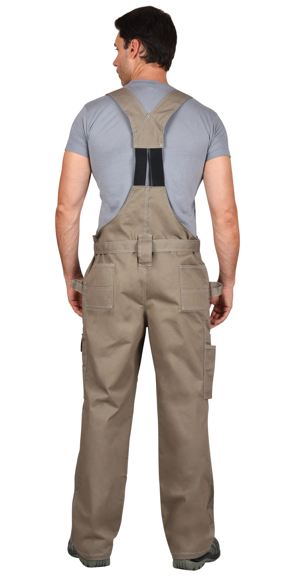 Полукомбинезон рабочий «Премиум Люкс», песочный с чёрным, 100% хлопок