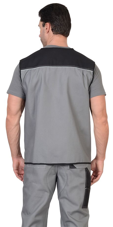 Жилет серый с чёрным