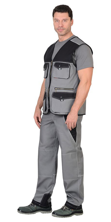 Жилет серый с чёрным