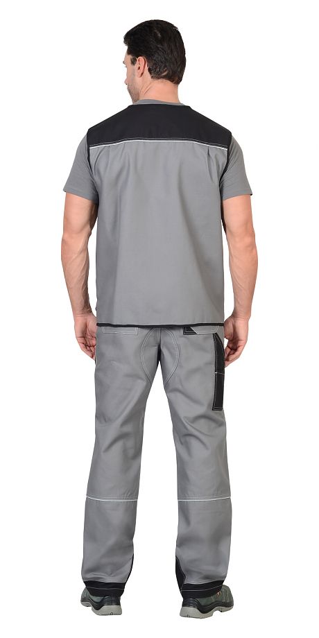 Жилет серый с чёрным