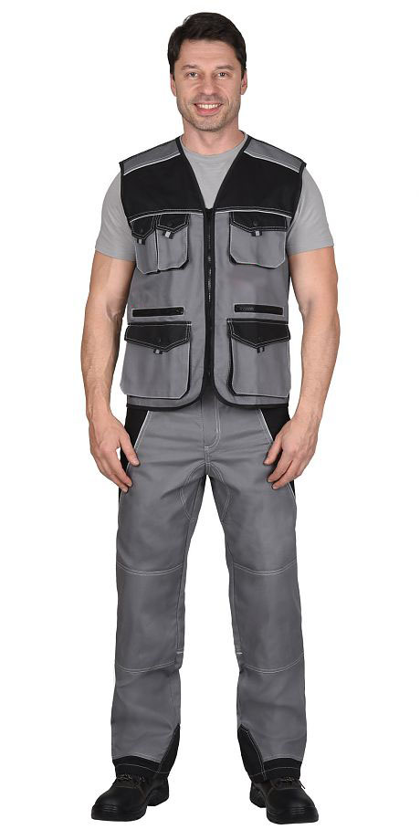 Жилет серый с чёрным