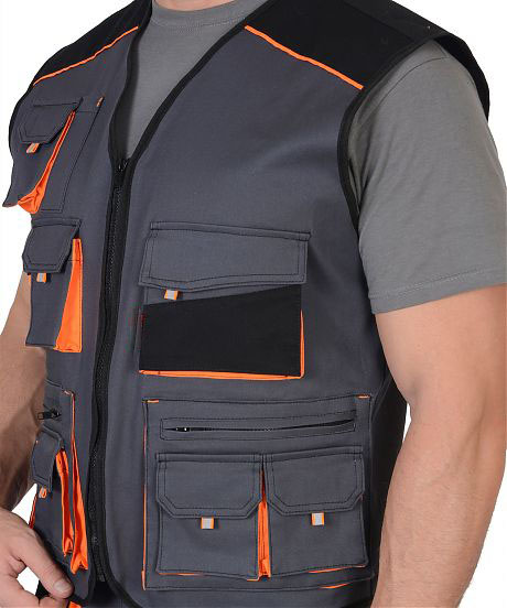 Жилет стрейч темно-серый