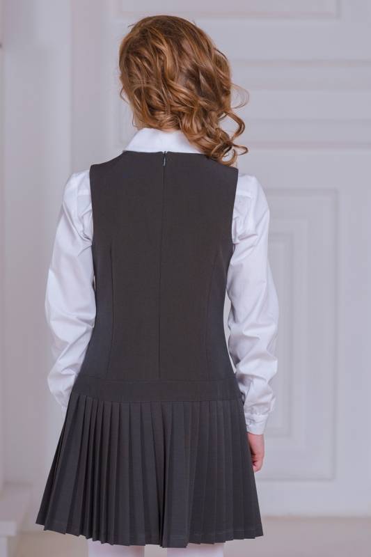 Сарафан школьный серый