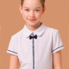 Блузка школьная белая с коротким рукавом