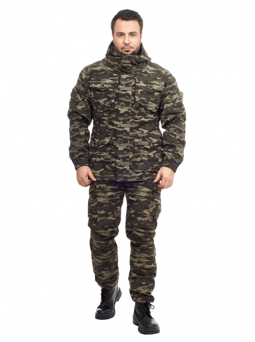 Костюм “Горка”, арт. 5579, Премиум класс, куртка+брюки, кмф, цвет блекло-зелёный, армированная ткань+термофин+термофольга, зима