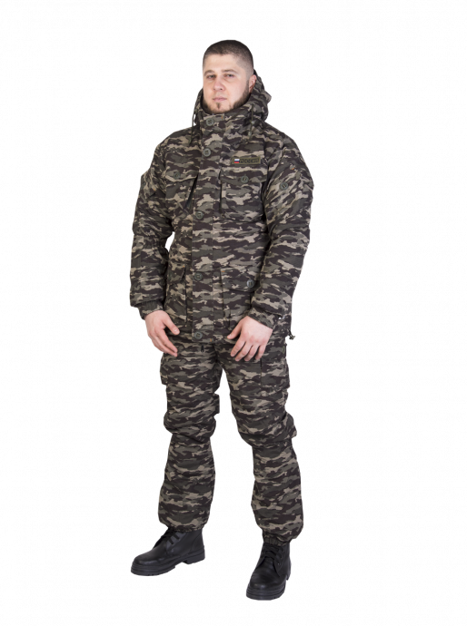 Костюм “Горка”, арт. 5579, Премиум класс, куртка+брюки, кмф, цвет блекло-зелёный, армированная ткань+термофин+термофольга, зима