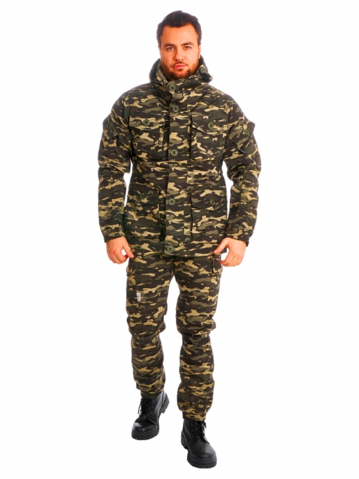 Костюм “Горка”, арт. 5581, Премиум класс, куртка+брюки, кмф, цвет бежево-зелёный, армированная ткань+термофин+термофольга, зима