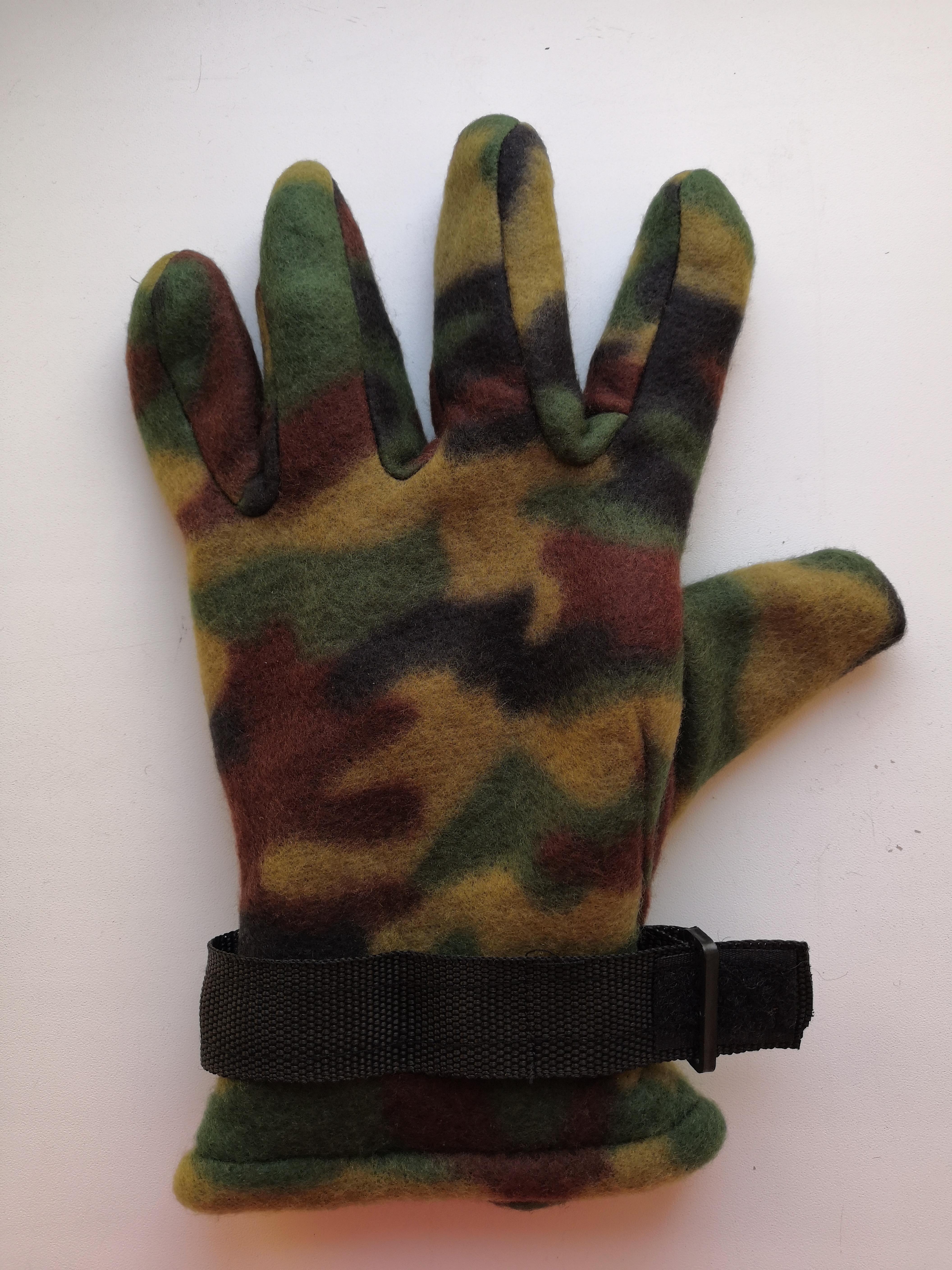 Перчатки утеплённые КМФ зелёные флисовые