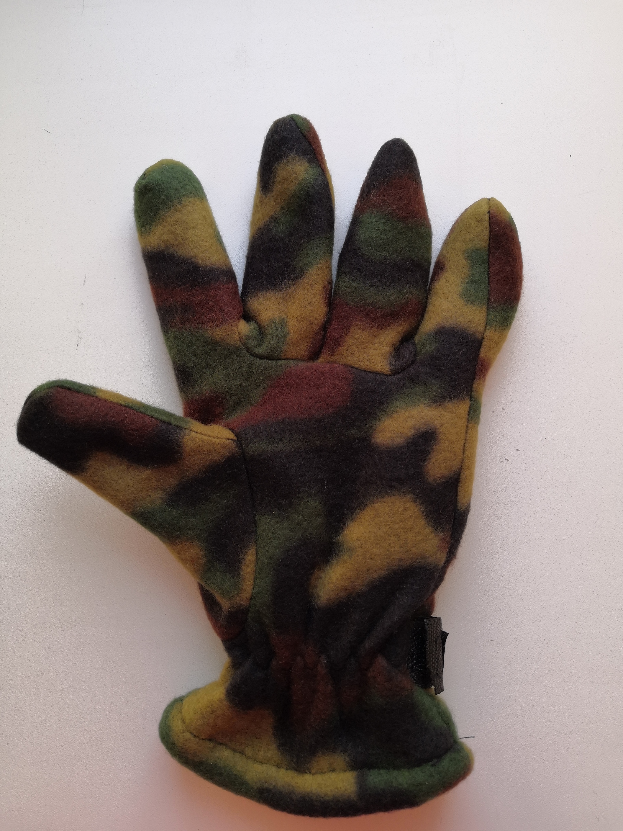 Перчатки утеплённые КМФ зелёные флисовые