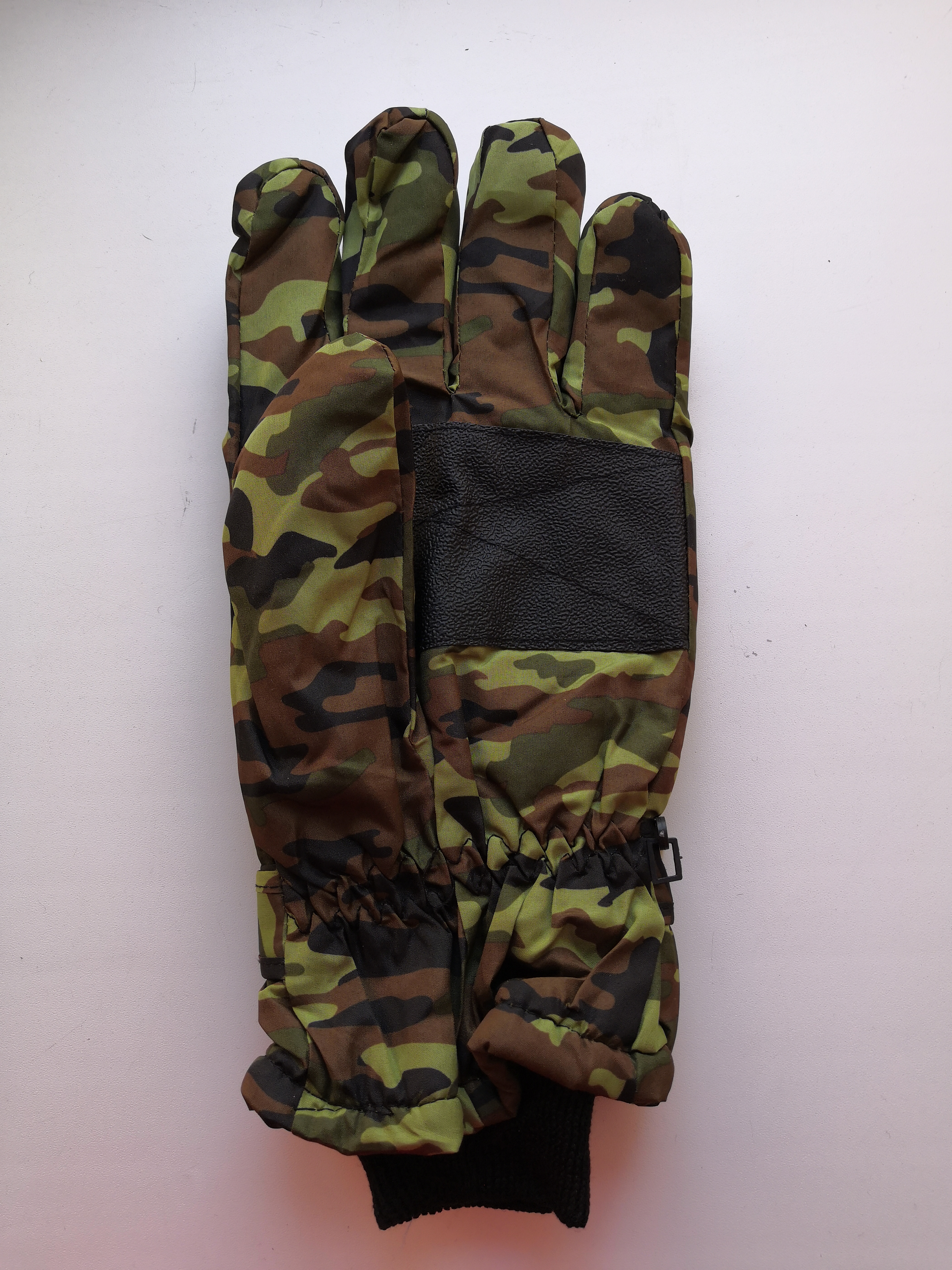 Перчатки утеплённые КМФ зелёные на флисе, ткань оксфорд