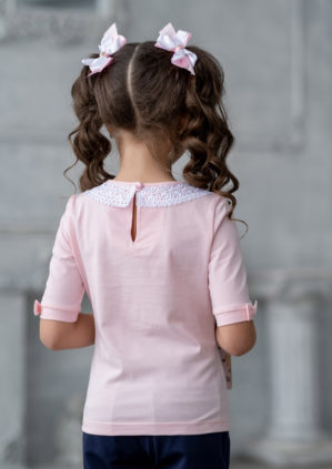 Блузка школьная “Биса” трикотажная розовая