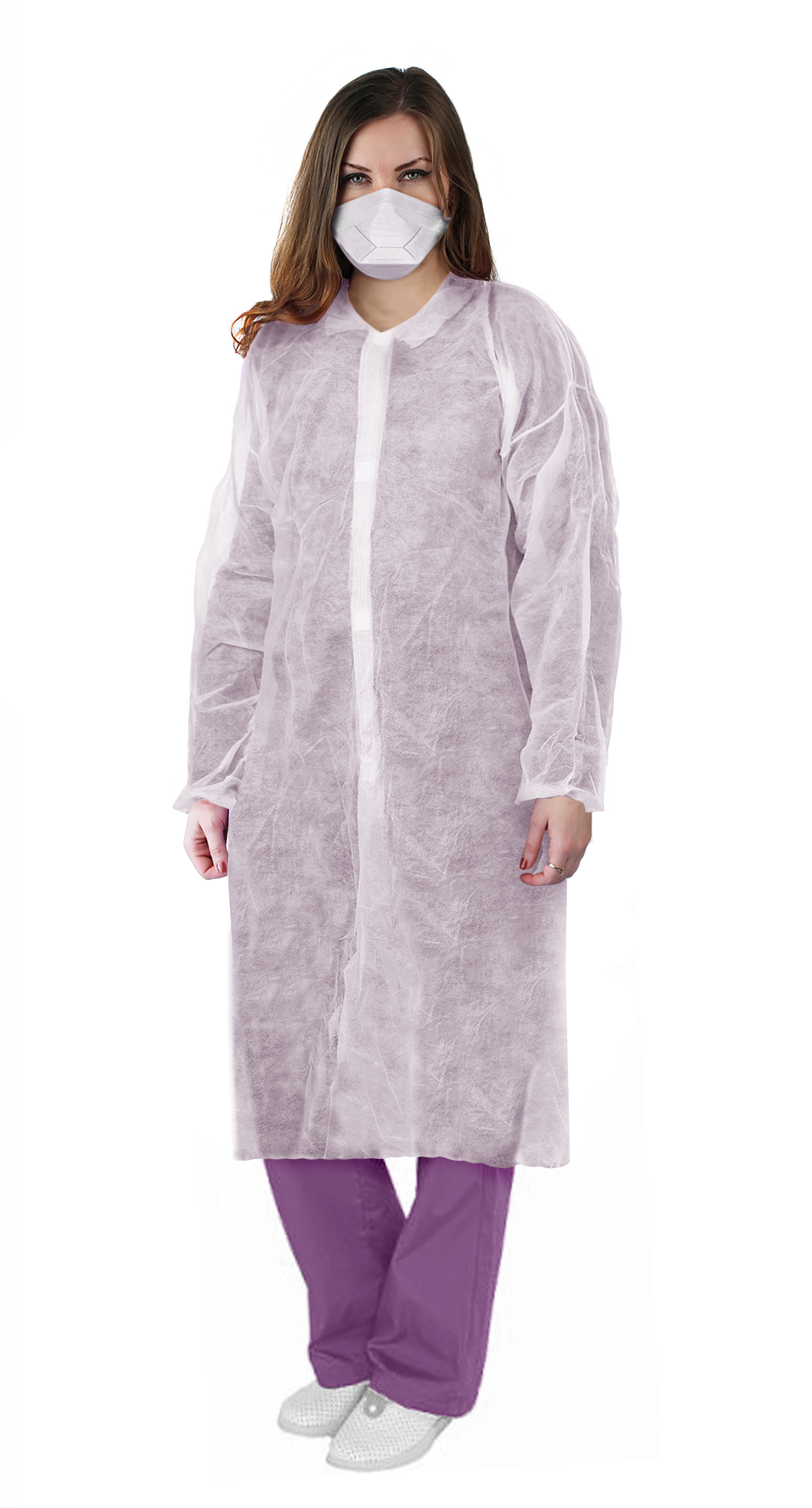 Халат одноразовый на липучках 25 гр/кв.м.