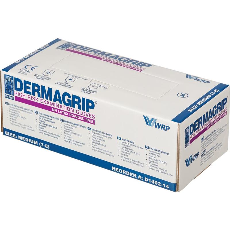 Перчатки повышенной прочности латексные Dermagrip High Risk
