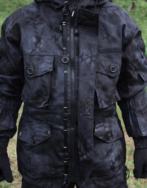 Костюм арт.5935 “Горка Питон чёрный”, зима, Премиум класс, куртка+брюки, термофин+термофлис, армированная ткань, зима