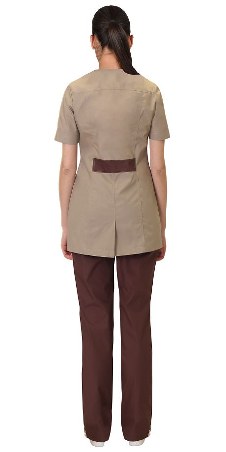 Костюм женский «Деметра» бежевый с шоколадным