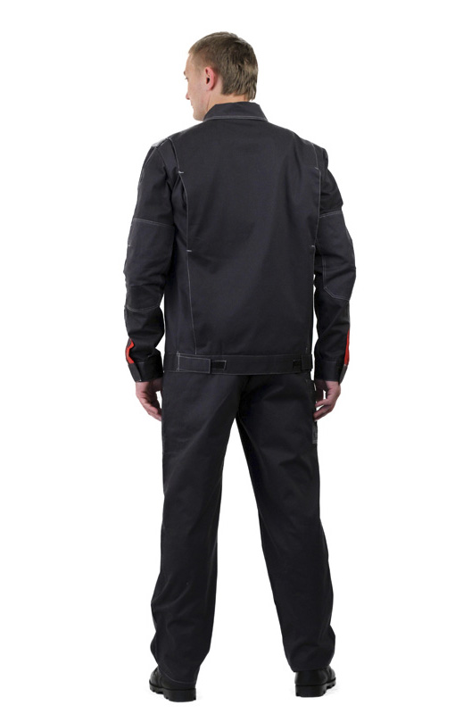Костюм рабочий «Фаворит» серый с красным, куртка+п/к, ткань саржа (100% хб)