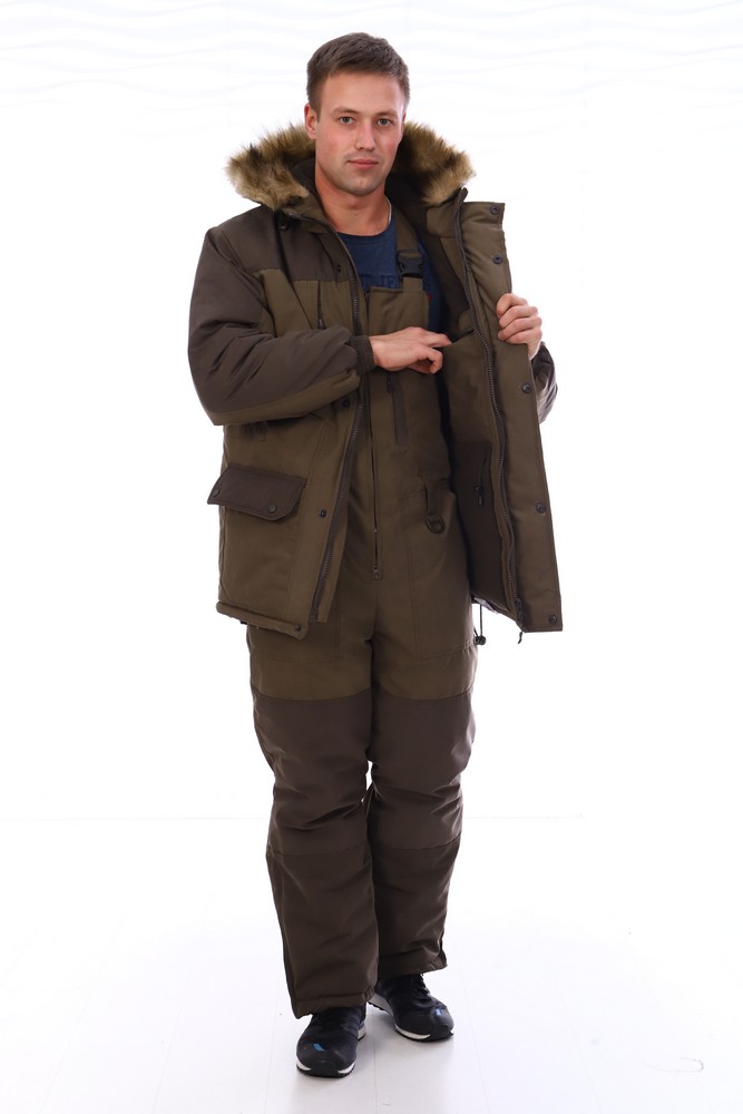 Костюм зимний хаки, куртка+п/к
