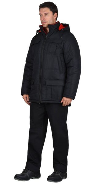 Куртка “Кайман” черная, подкладка флис
