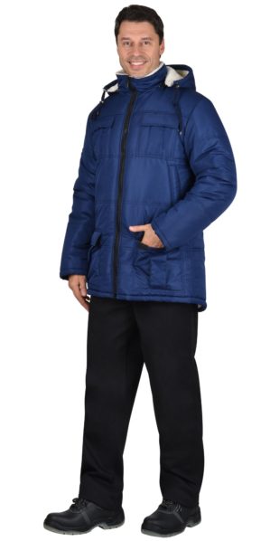 Куртка “Кайман” синяя, подкладка иск. мех