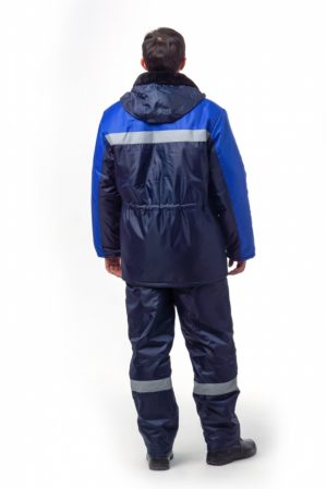 Костюм утеплённый рабочий “Эконом” синий с васильковым, куртка+брюки