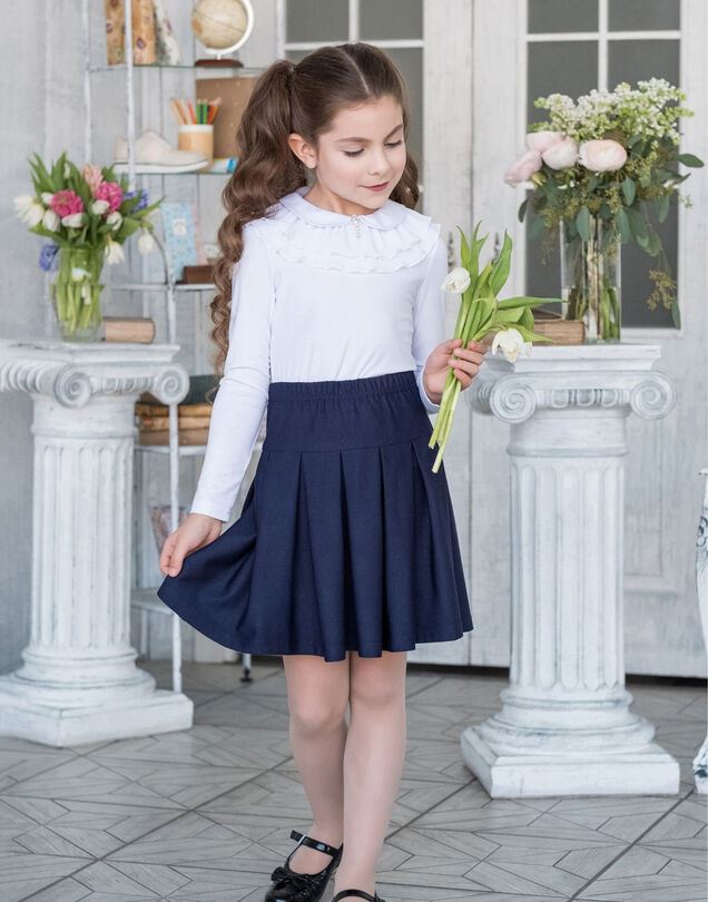 Юбка школьная тёмно-синяя