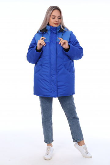 Куртка рабочая утеплённая «Снежана» женская, васильковая с голубым