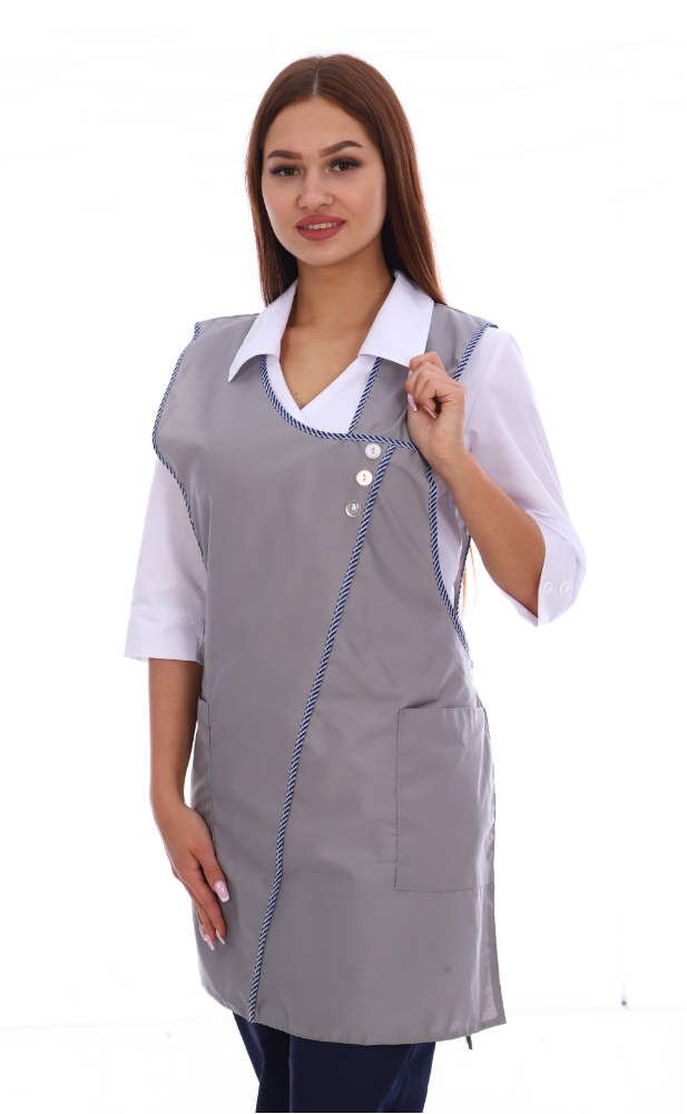 Фартук «Хозяюшка» серый, ткань тиси