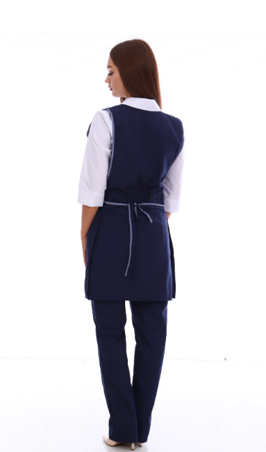 Фартук «Хозяюшка» тёмно-синий, ткань тиси