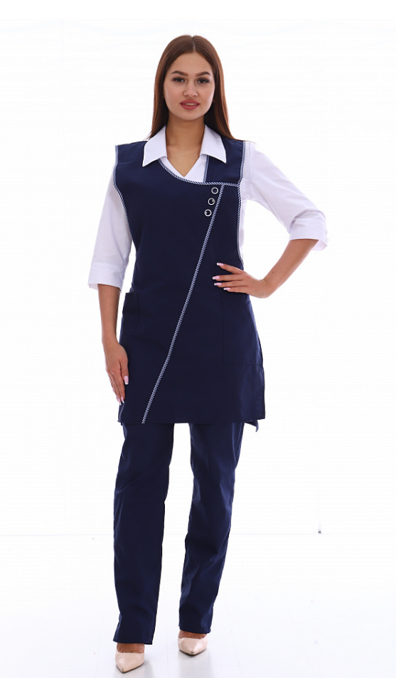 Фартук «Хозяюшка» тёмно-синий, ткань тиси