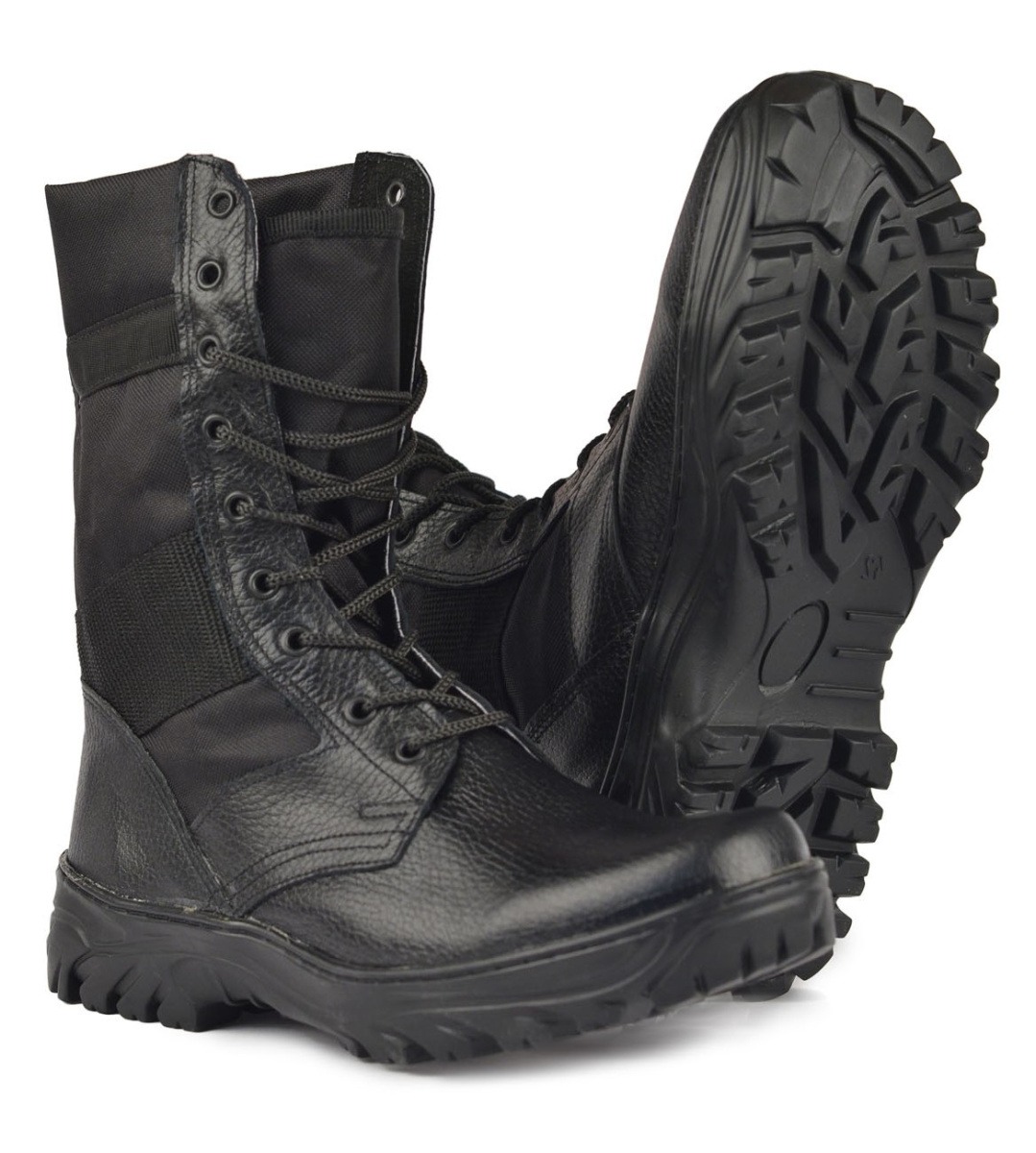 Берцы кожаные «Блэк» комбинированные