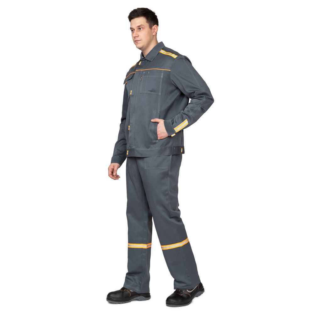 Костюм рабочий «СпецУник» серый с оранжевым, куртка+п/к