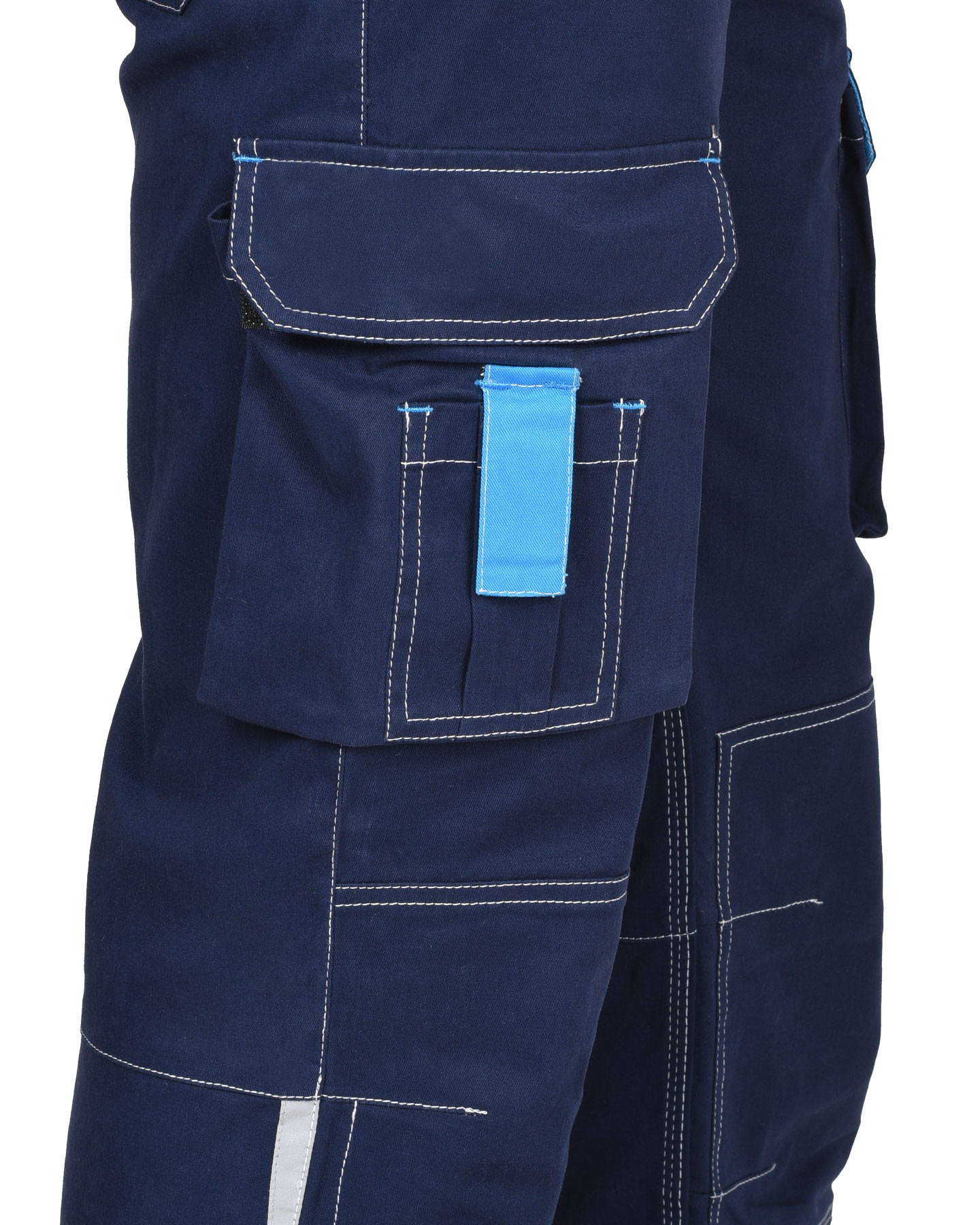 Брюки рабочие «Джет» синие, ткань стрейч