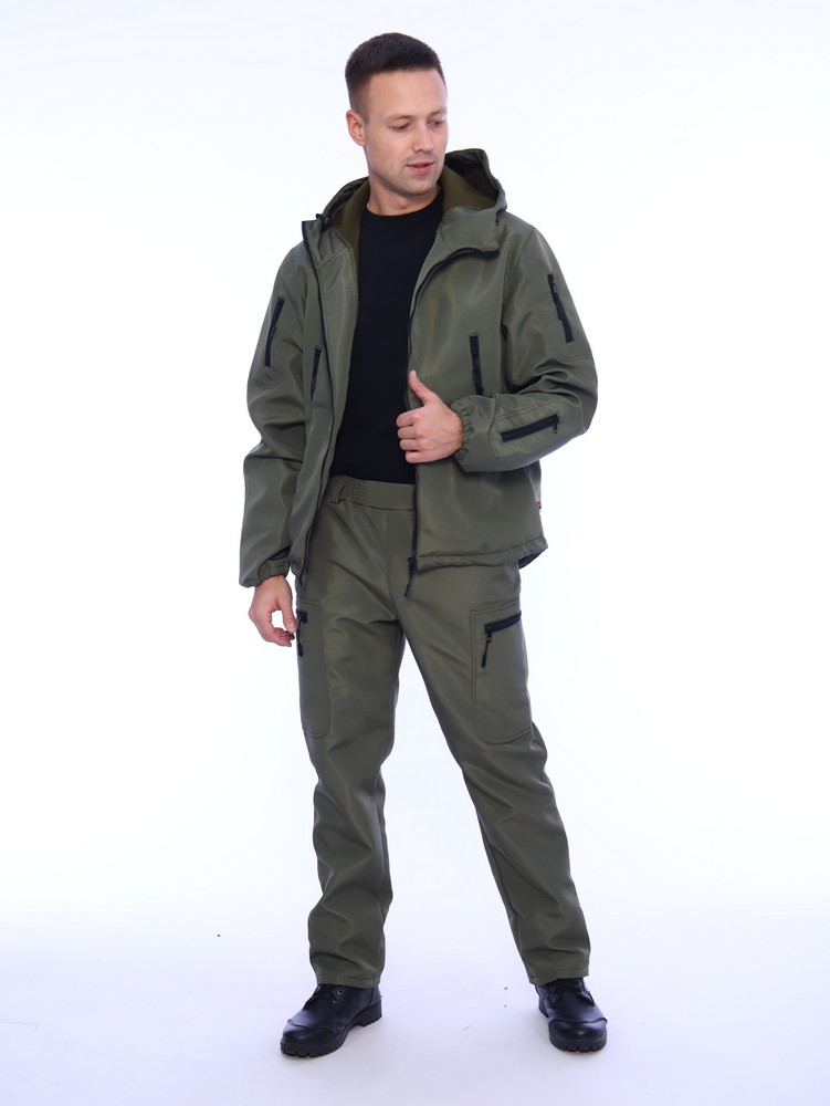 Костюм тактический арт. 5569 хаки, демисезонный, подкладка флис, ткань рип-стоп