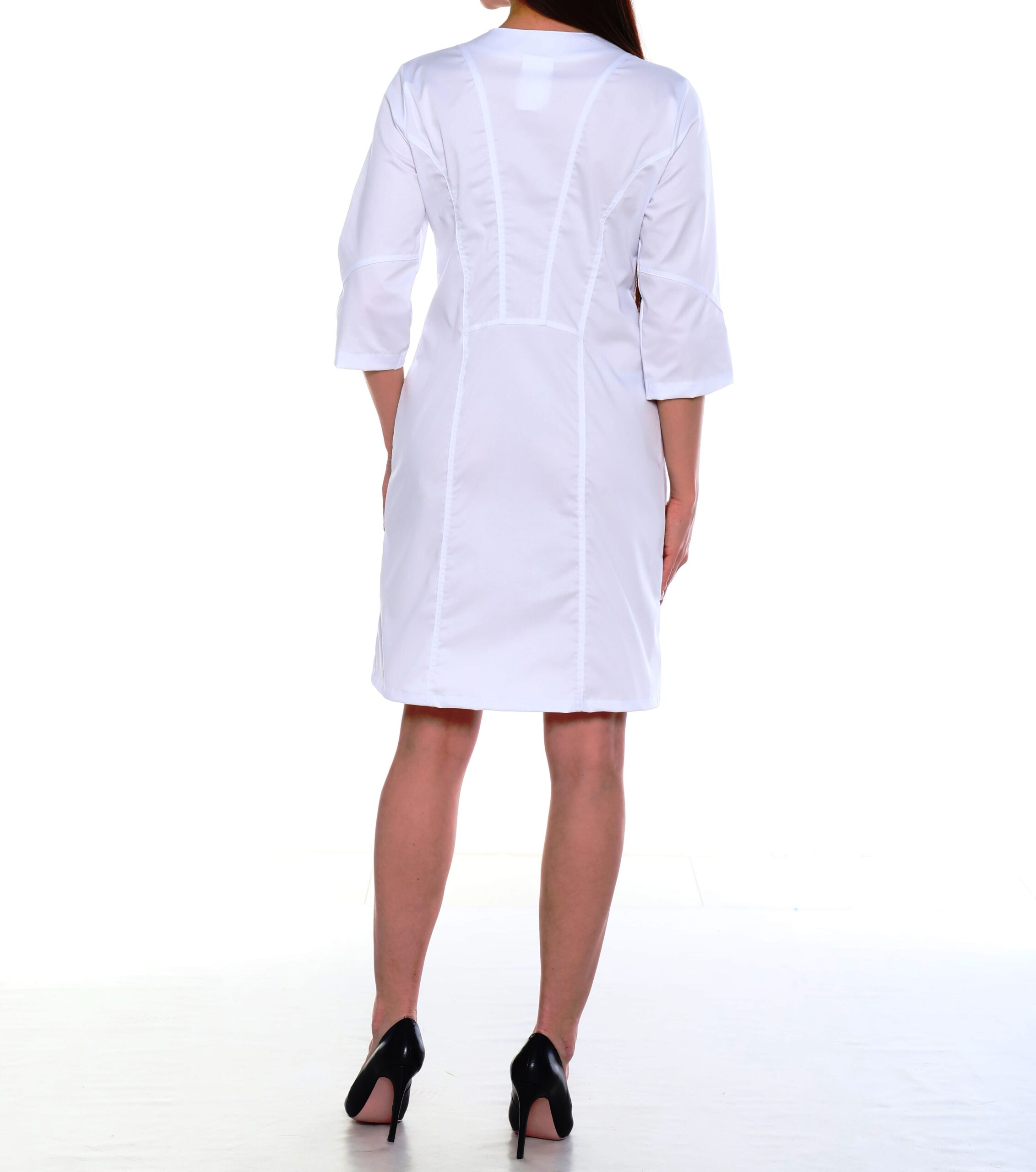 Халат женский «Милана» белый на кнопках