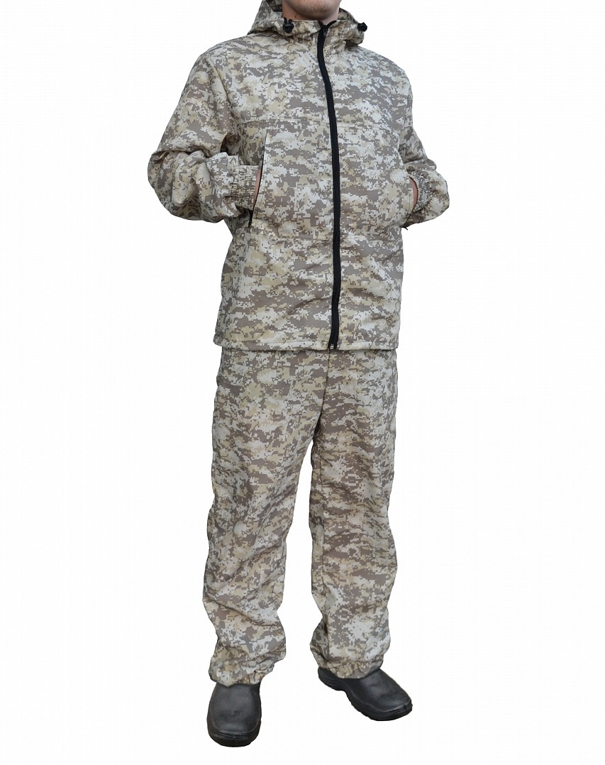 Костюм летний «Пиксель светло-серый КМФ», куртка+брюки, 100% хлопок