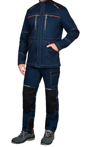 Куртка «Шатл» тёмно-синяя с чёрным (80% хлопок)