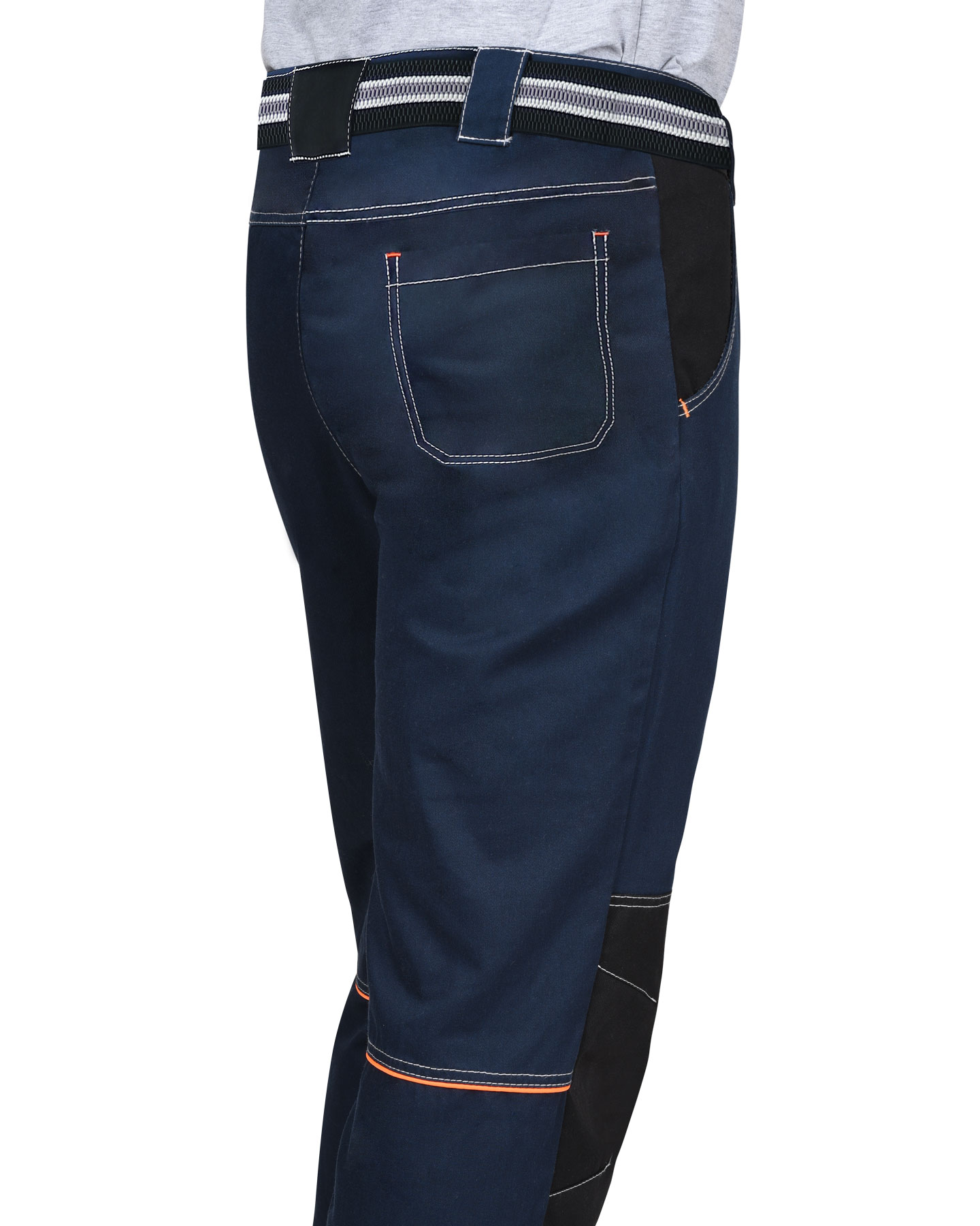 Брюки «Шатл» тёмно-синие с чёрным (80% хлопок)