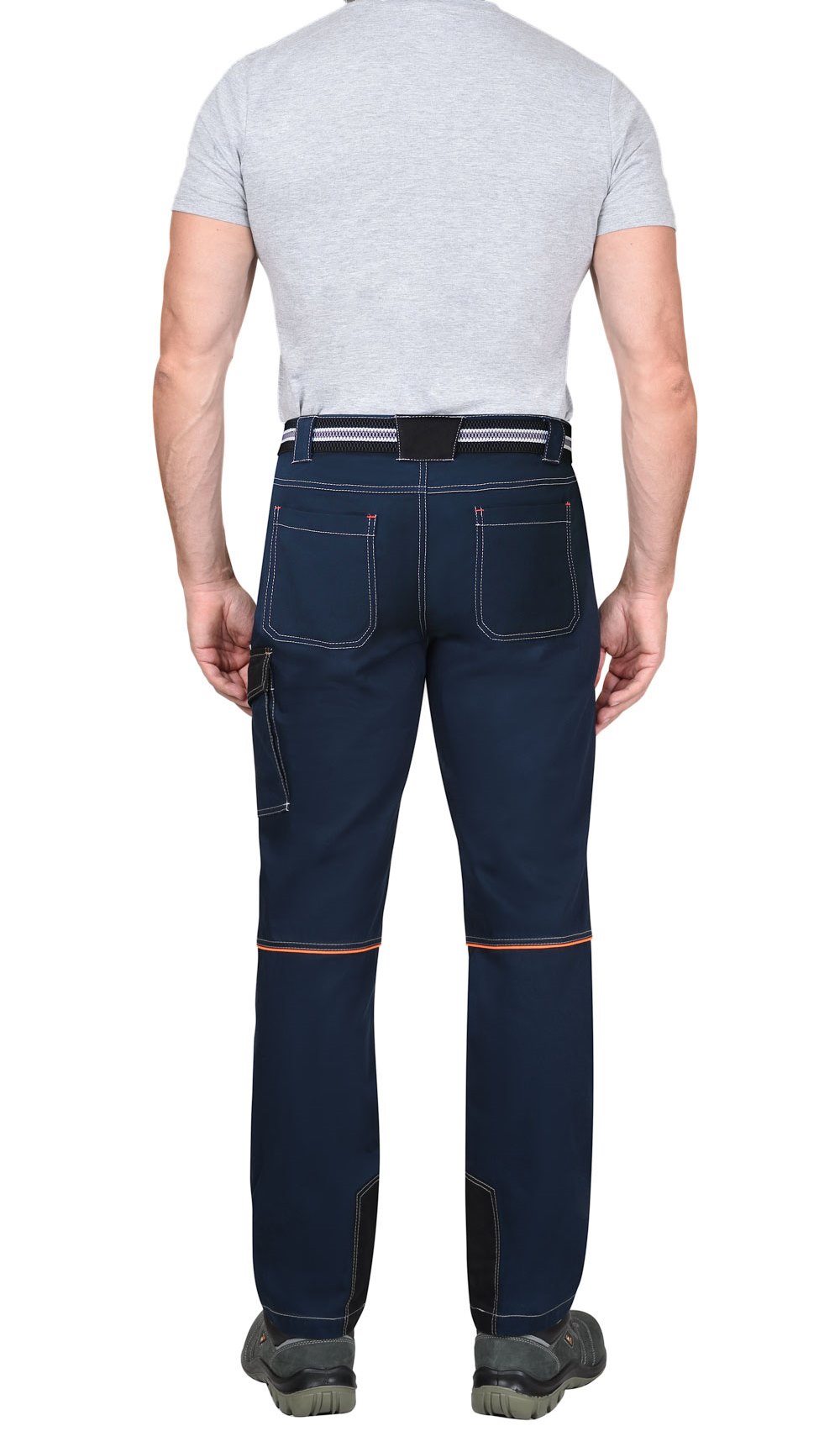 Брюки «Шатл» тёмно-синие с чёрным (80% хлопок)