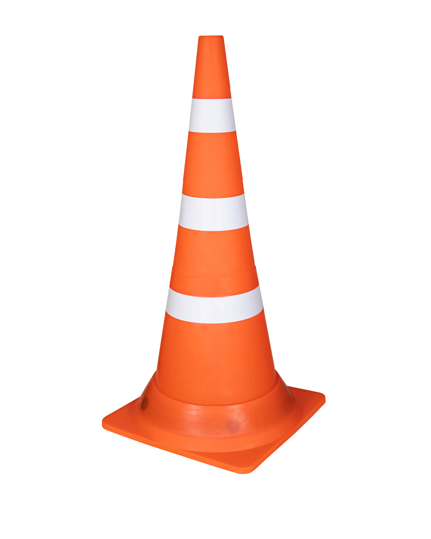 Конус сигнальный дорожный оранжевый с тремя полосками