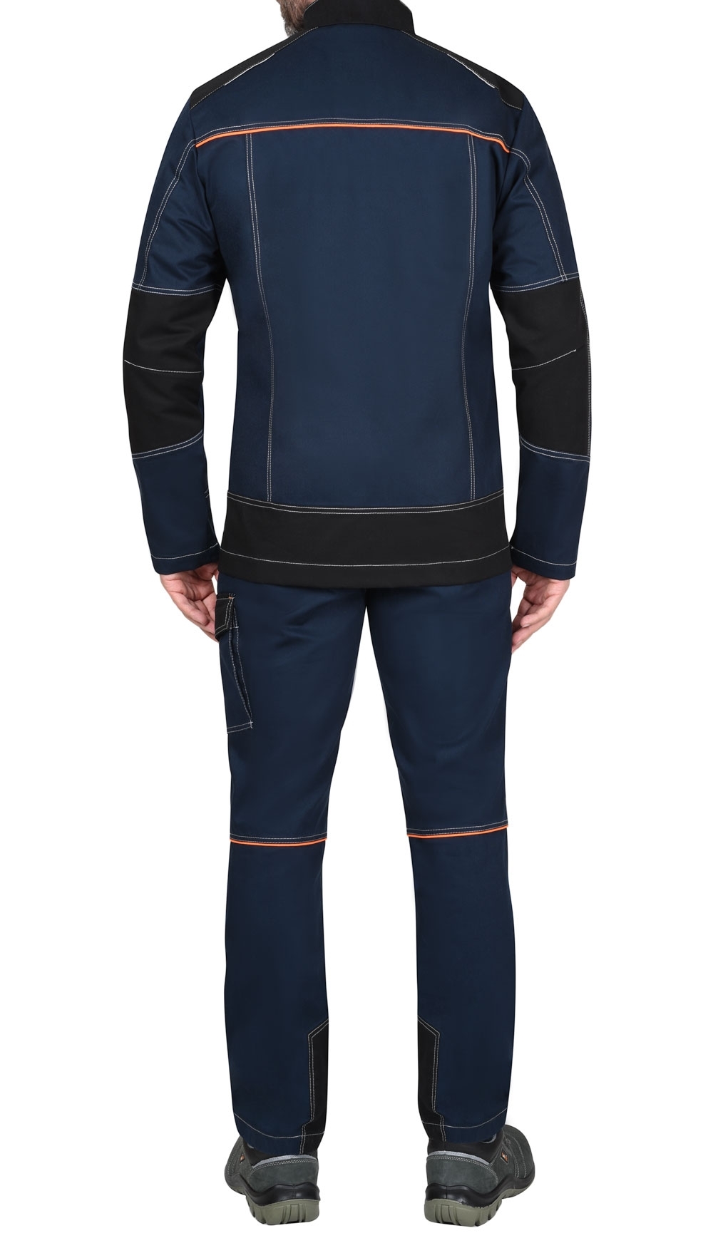 Куртка «Шатл» тёмно-синяя с чёрным (80% хлопок)