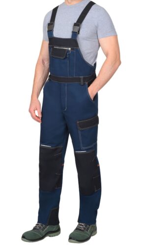 Полукомбинезон «Шатл» тёмно-синий с чёрным (80% хлопок)