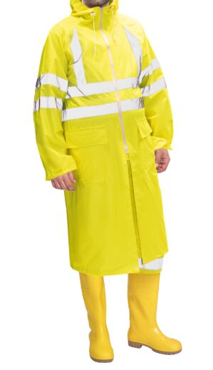 Плащ сигнальный влагозащитный жёлтый с СОП
