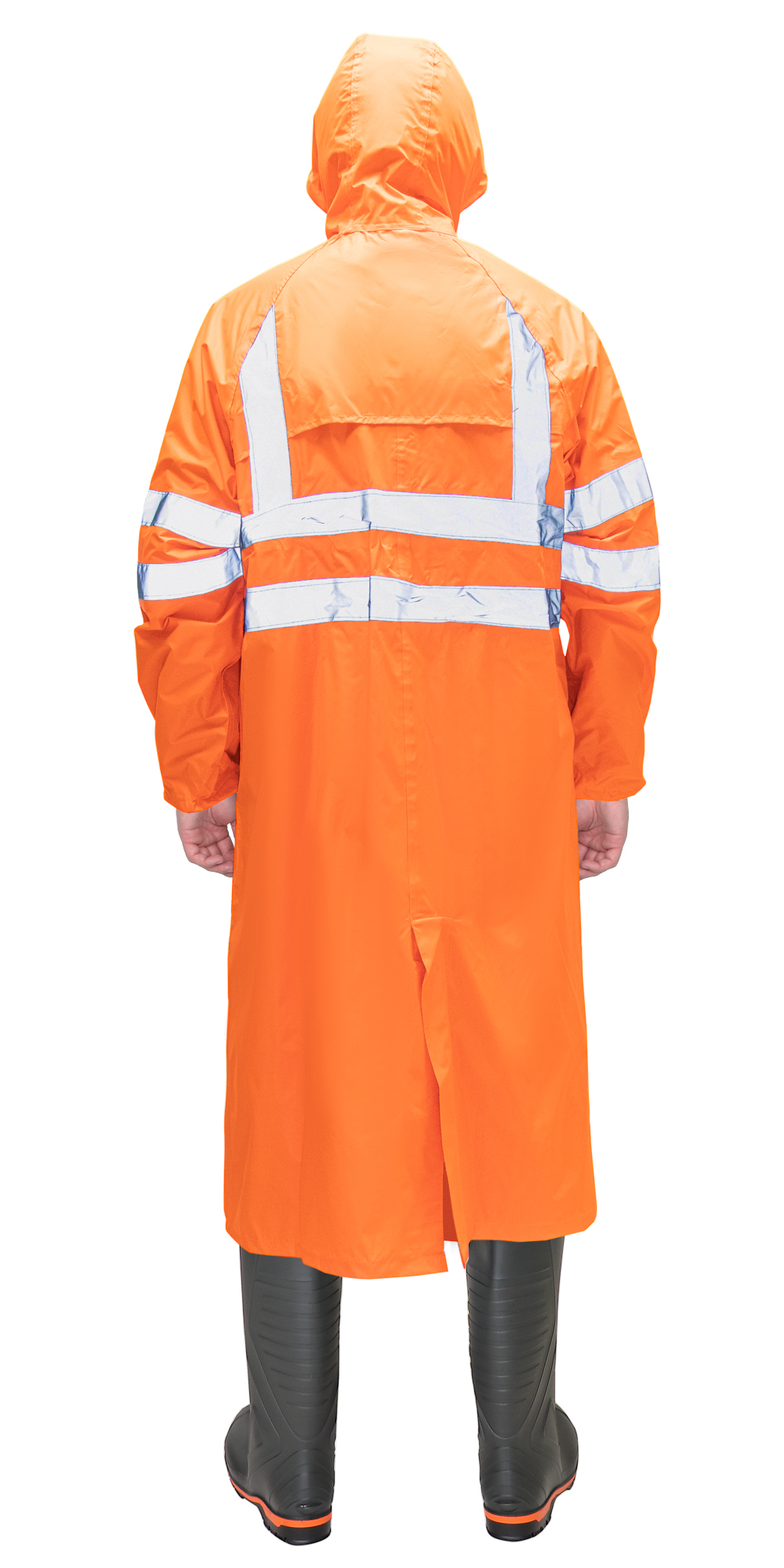 Плащ сигнальный влагозащитный оранжевый с СОП