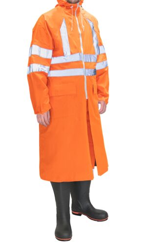 Плащ сигнальный влагозащитный оранжевый с СОП