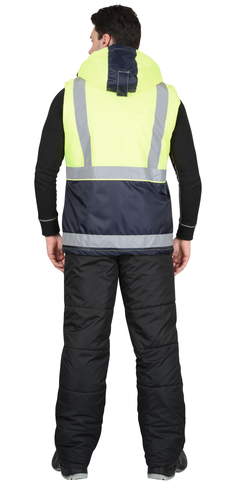 Жилет светоотражающий утеплённый лимонный с СОП